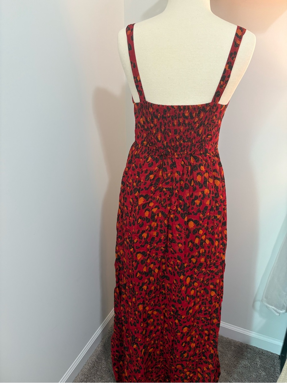 Alya Red and Black Leopard-Print Button Maxi Dress - Picture 5 of 7